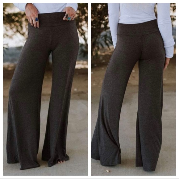 #05 MAVY - ✨PLUS SIZE✨GREY FABULOUS WIDE LEG PANTS - Picture 3 of 5